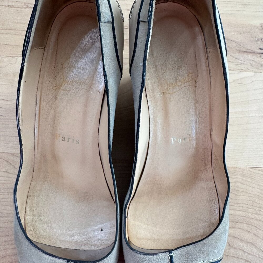 Christian Louboutin Beige Wedge Heels